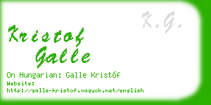 kristof galle business card